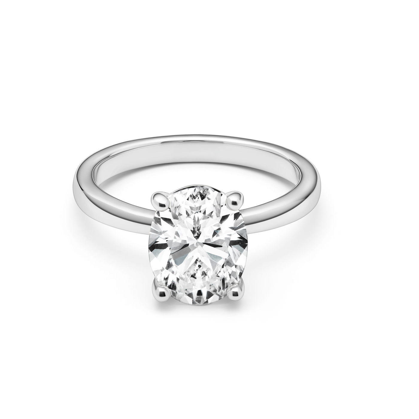 Oval Cut Solitaire Ring (Silver)