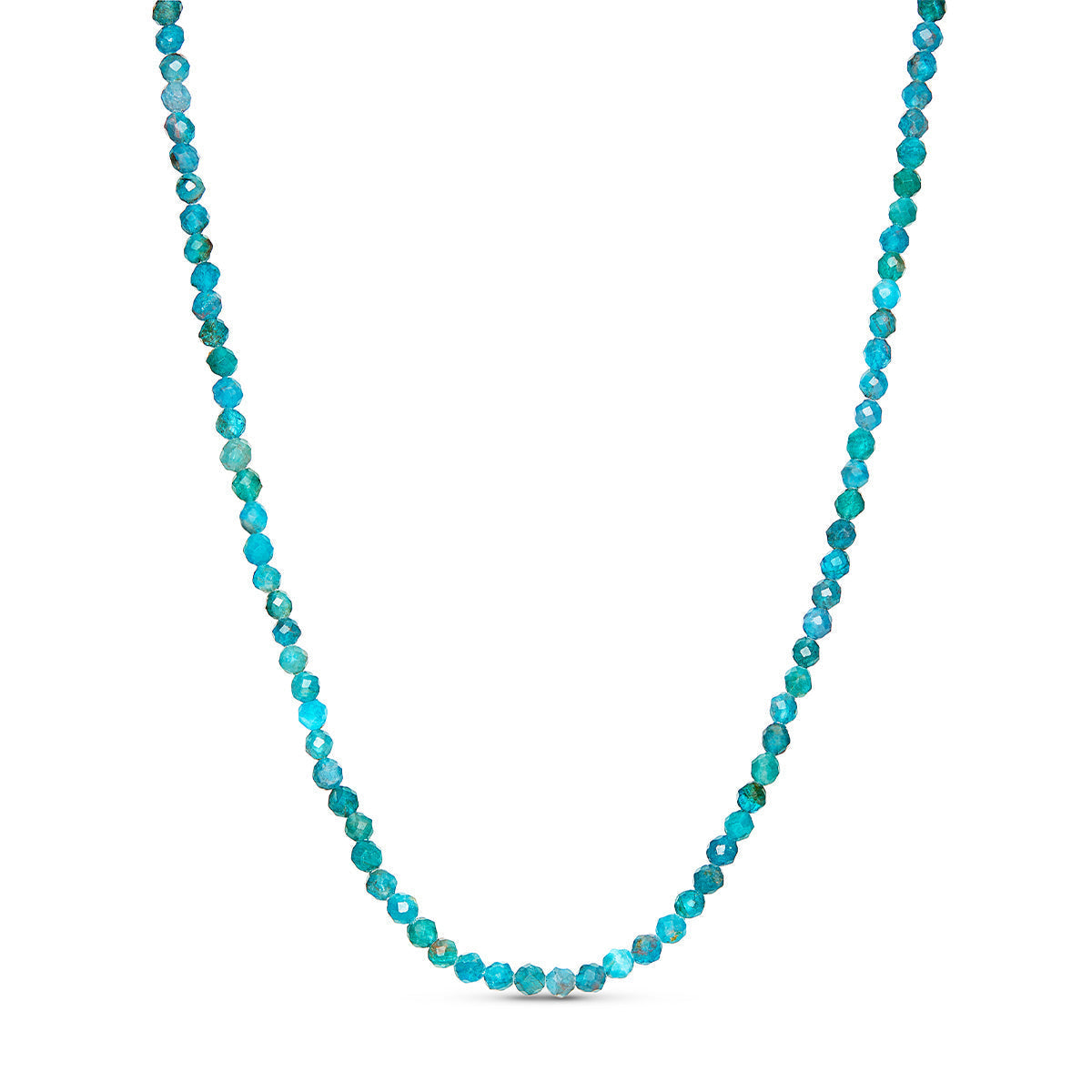 Layering Blue Apatite Beaded Necklace (Silver)