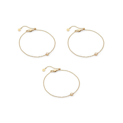 Mini Pearl Bracelet Bridesmaid Gift Set (Gold)