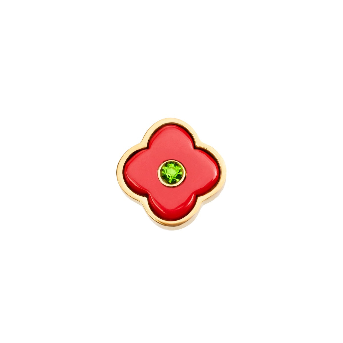 Red Clover Charms (Gold) - Birthstones