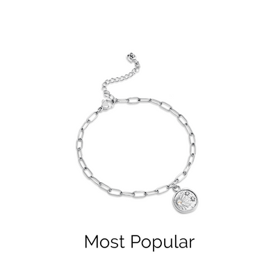 Custom Hanging Ocean Charm Bracelet (Silver)