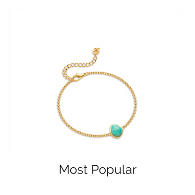 Organic Amazonite Bracelet (Gold)