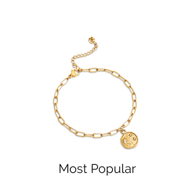 Custom Hanging Ocean Charm Bracelet (Gold)