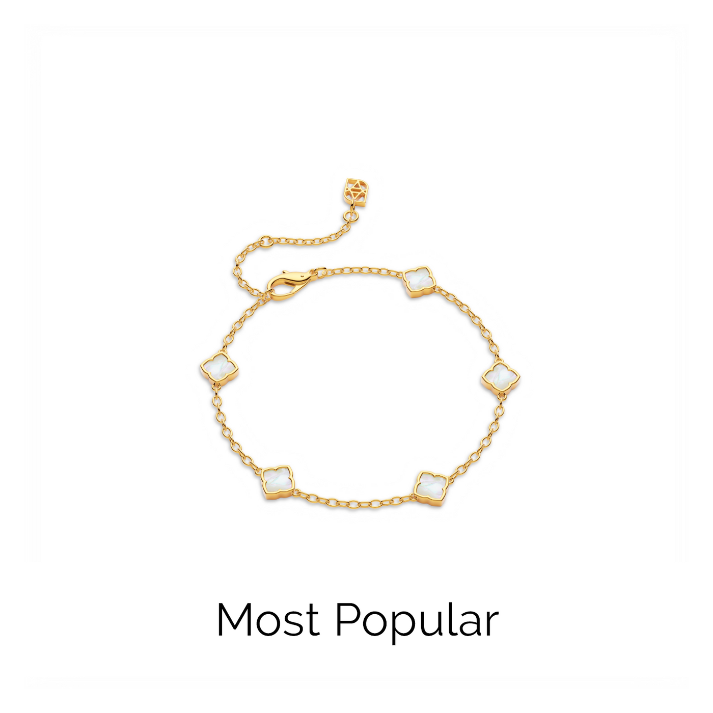 Mini Multi Pearl Clover Bracelet (Gold)