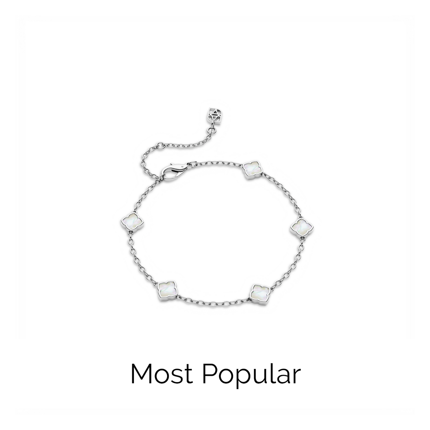 Mini Multi Pearl Clover Bracelet (Silver)