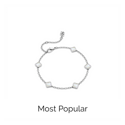 Mini Multi Pearl Clover Bracelet (Silver)