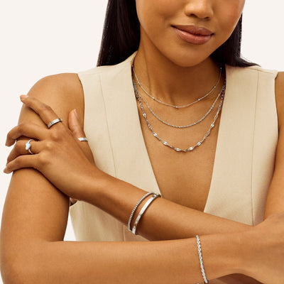 Twisted Chain Necklace (Silver)