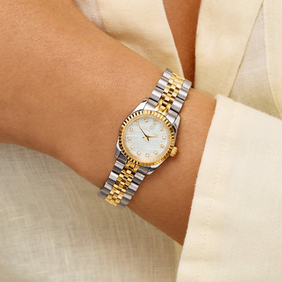 Mini Two Tone Pearl Link Belgravia 23mm Watch