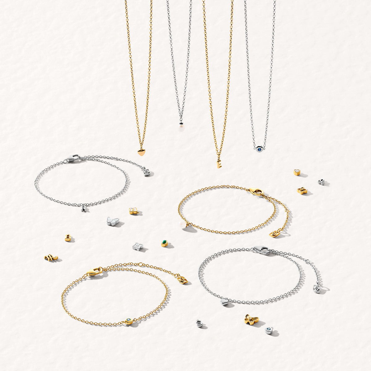 Fine Molten Initial Bracelet (Silver)