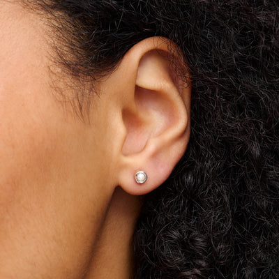 Fine Organic Pearl Earrings Set (Silver)