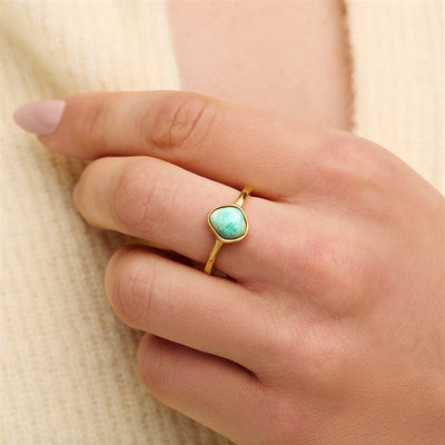 Organic Amazonite Ring (Gold)