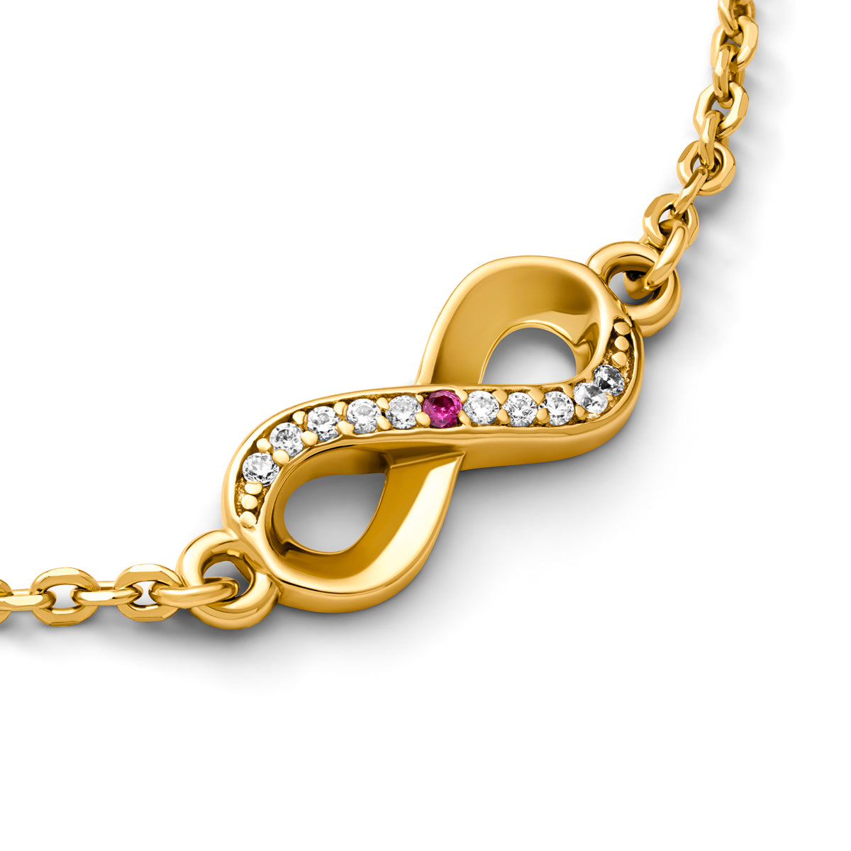 Birthstone Infinity Bracelet (Gold)