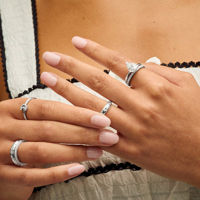 Pear Cut Solitaire Ring (Silver)