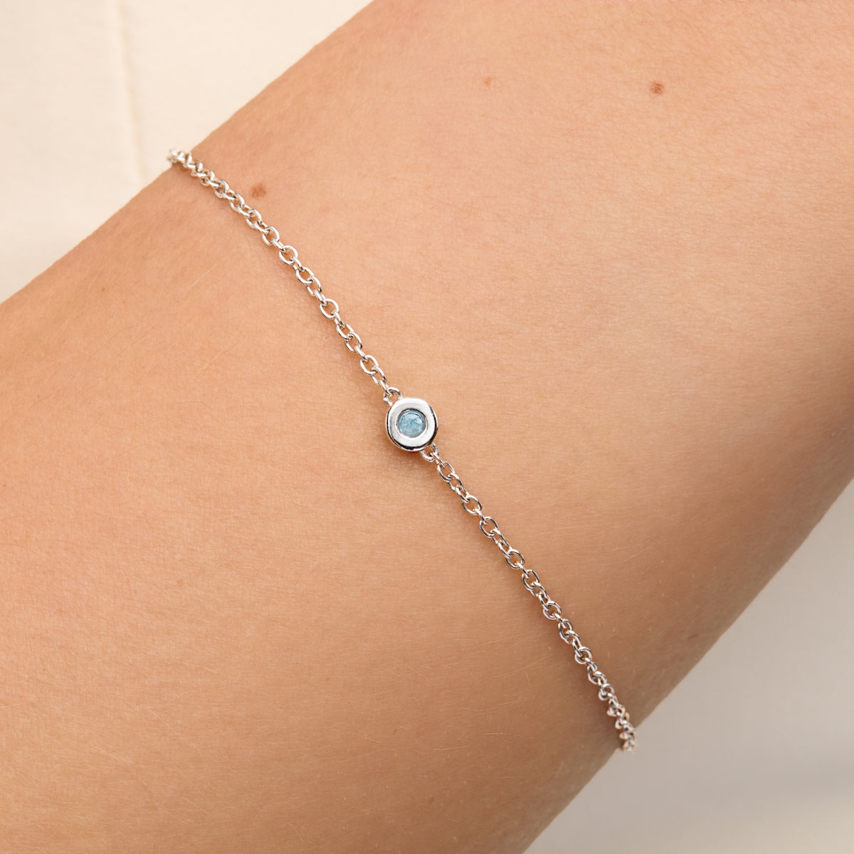 Fine Aquamarine Bracelet (Silver)