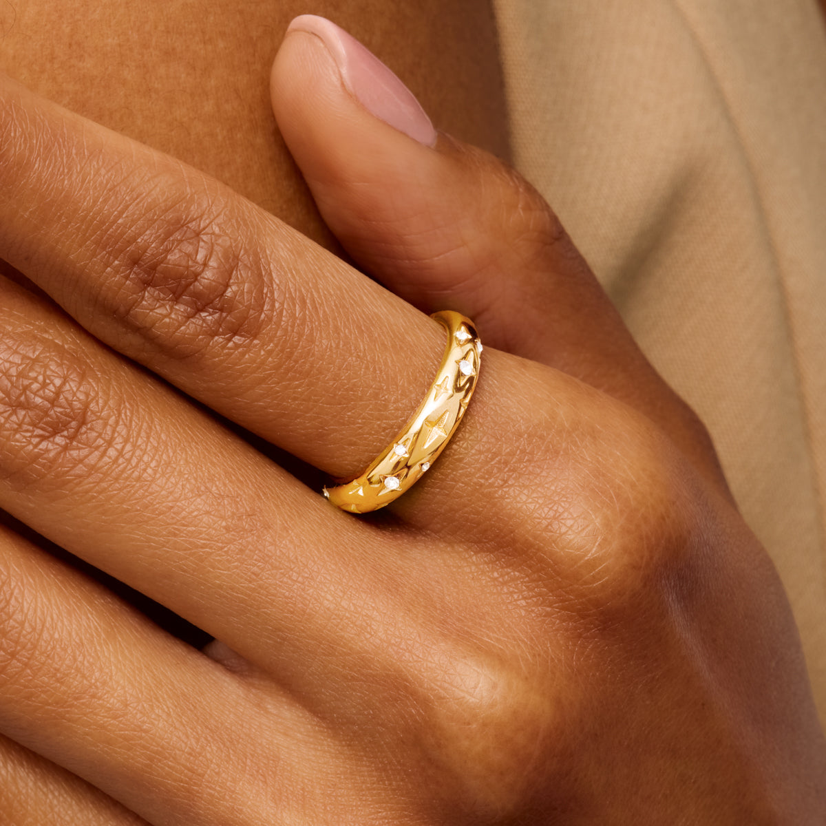 Moon and Back Ring (Gold)