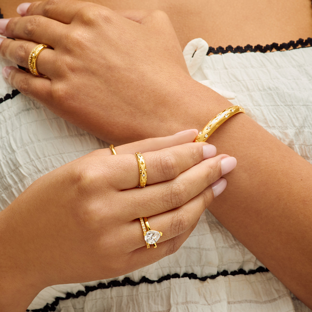 Moon and Back Ring (Gold)