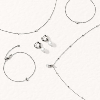 Mini Pearl Bracelet Bridesmaid Gift Set (Silver)