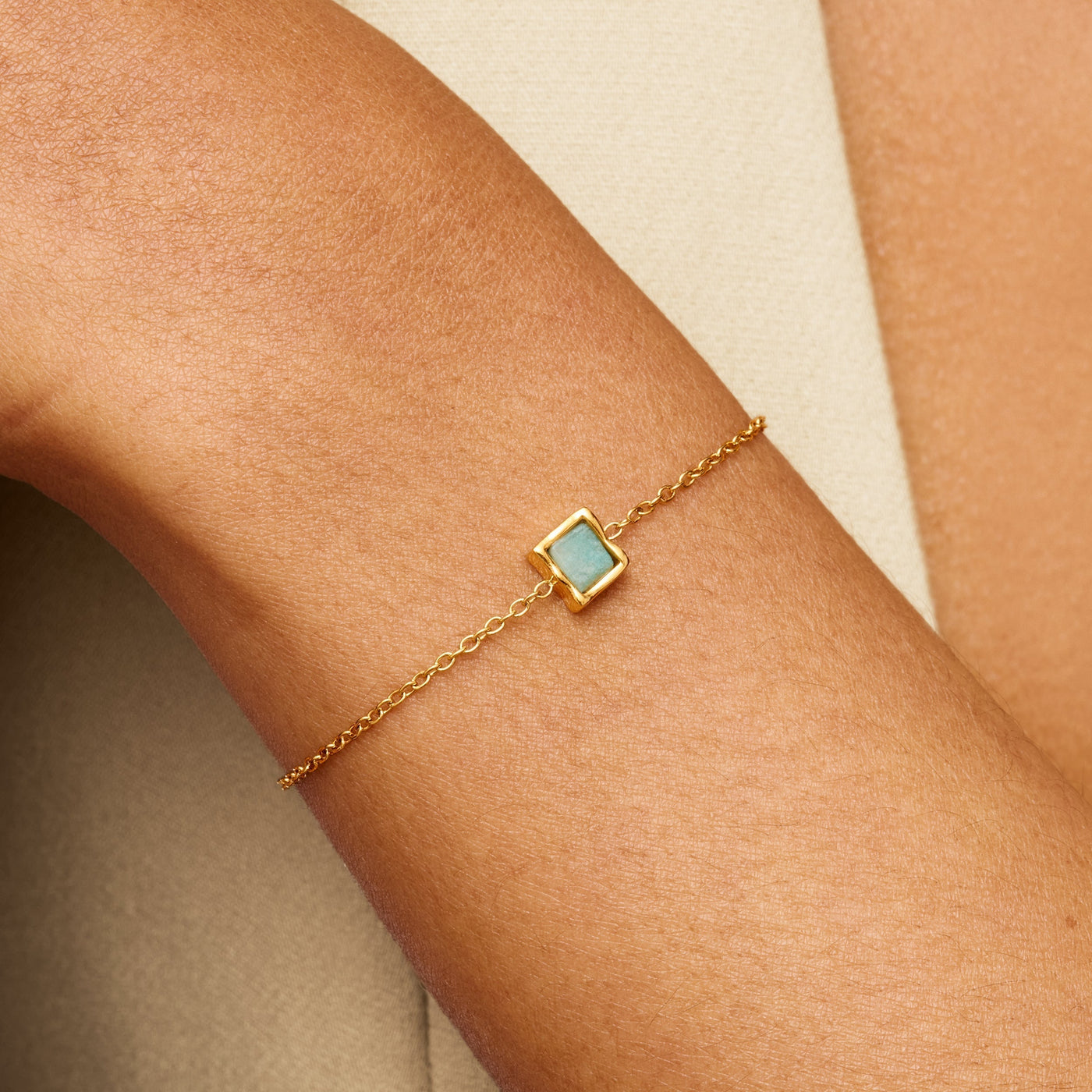 Amazonite Stone Little Luxe Bracelet (Gold)