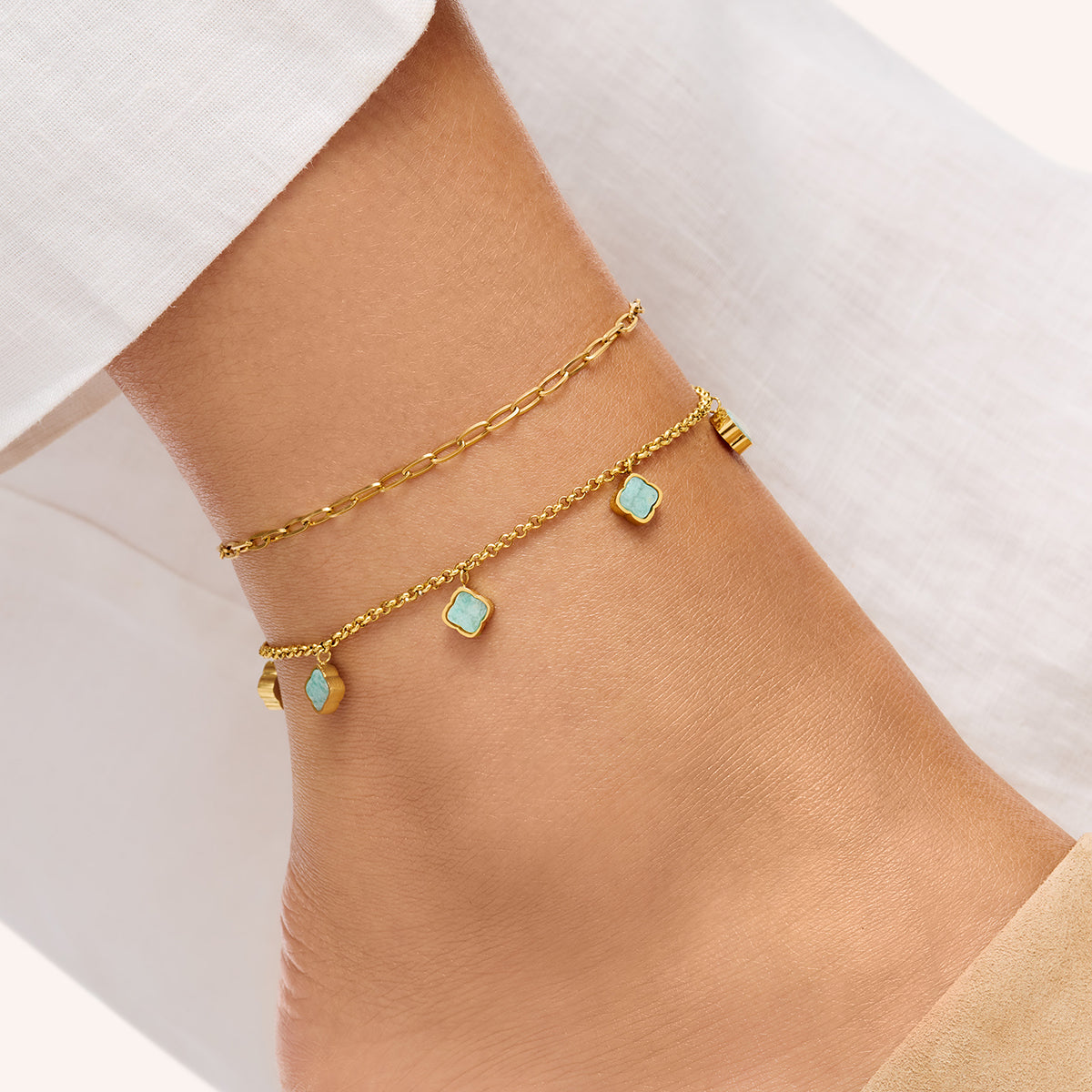Paperclip Chain Anklet (Gold)