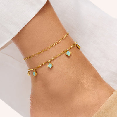 Paperclip Chain Anklet (Gold)