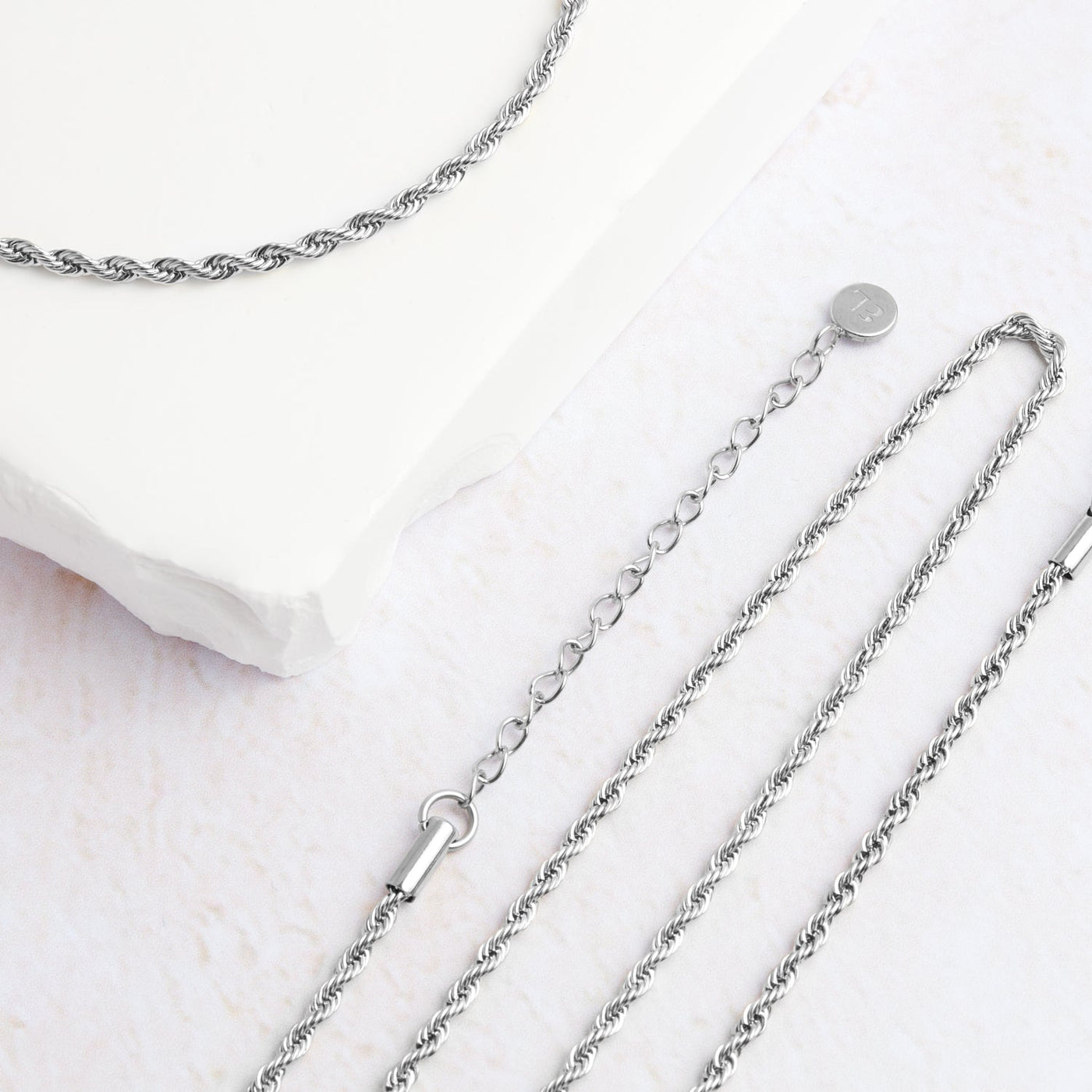 Small Rope Chain Necklace (Silver)
