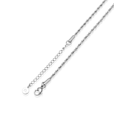 Small Rope Chain Necklace (Silver)