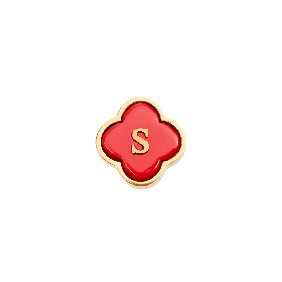 Red Clover Charms (Gold) - Initials