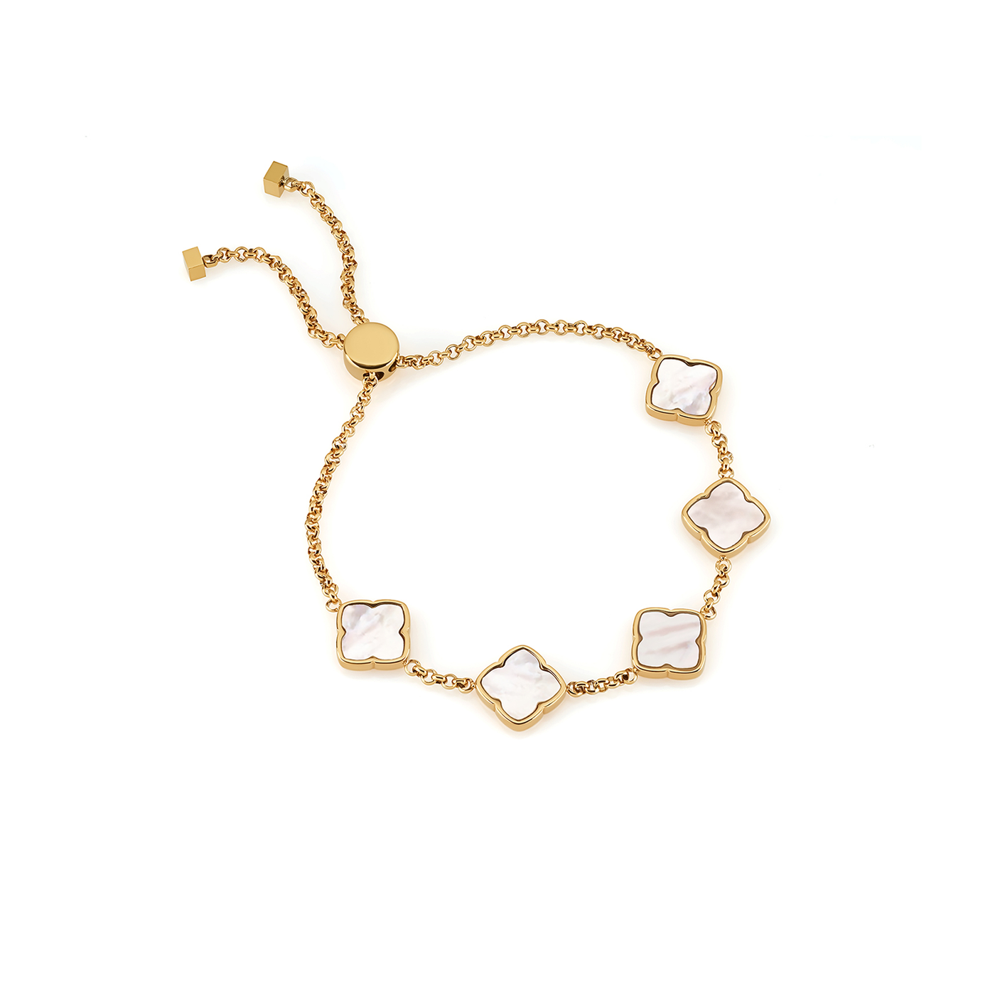 Multi Pearl Clover Bracelet (Gold)