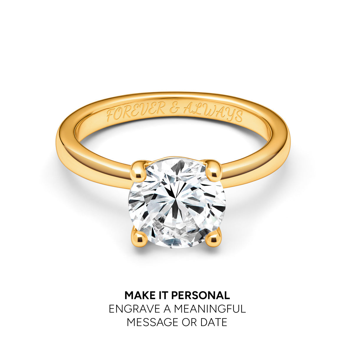 Round Cut Solitaire Ring (Gold)