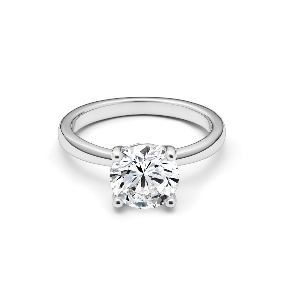 Round Cut Solitaire Ring (Silver)