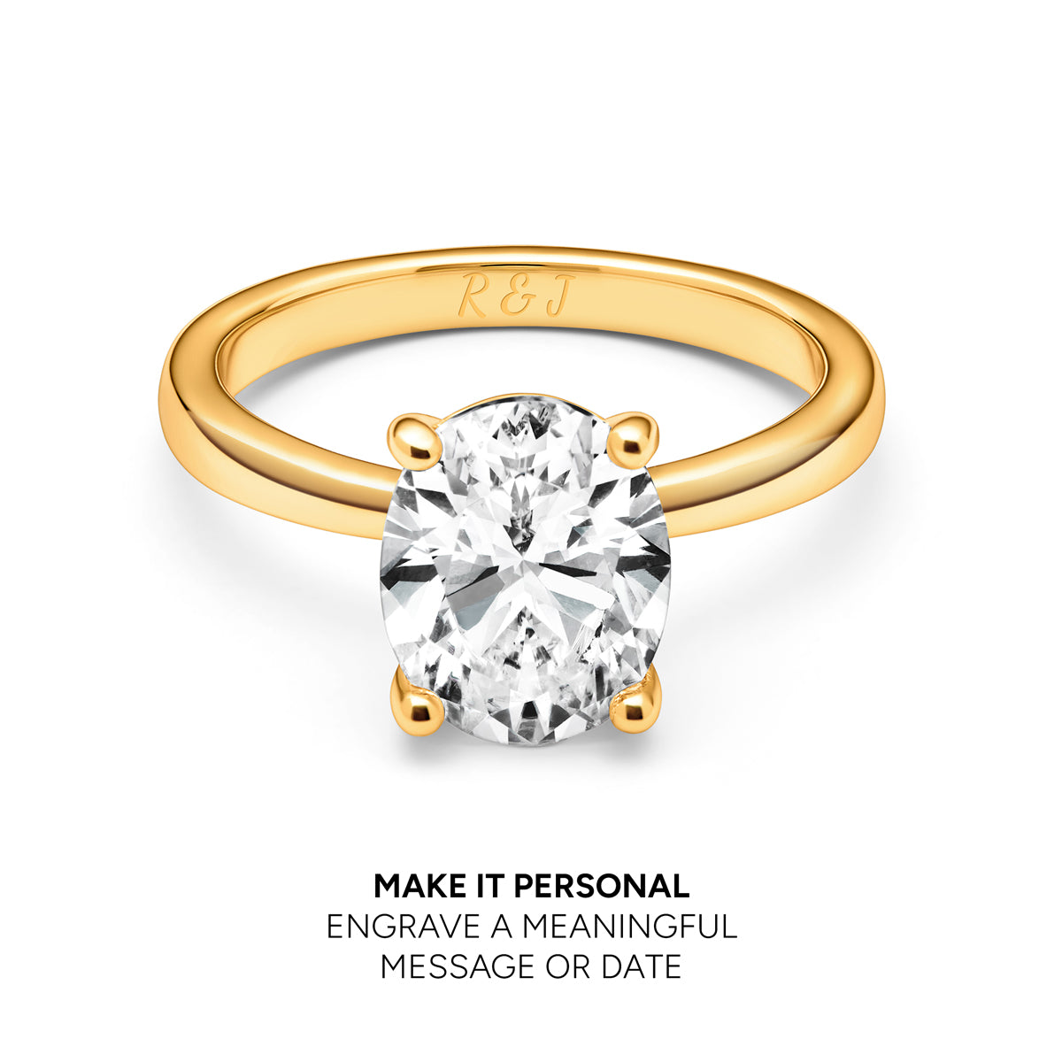 Oval Cut Solitaire Ring (Gold)