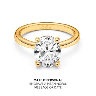 Oval Cut Solitaire Ring (Gold)