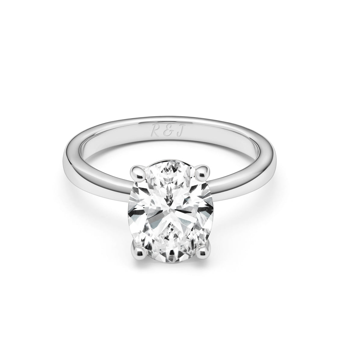 Oval Cut Solitaire Ring (Silver)