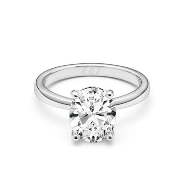 Oval Cut Solitaire Ring (Silver)