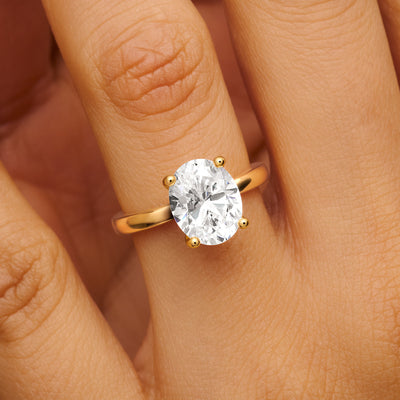 Oval Cut Solitaire Ring (Gold)