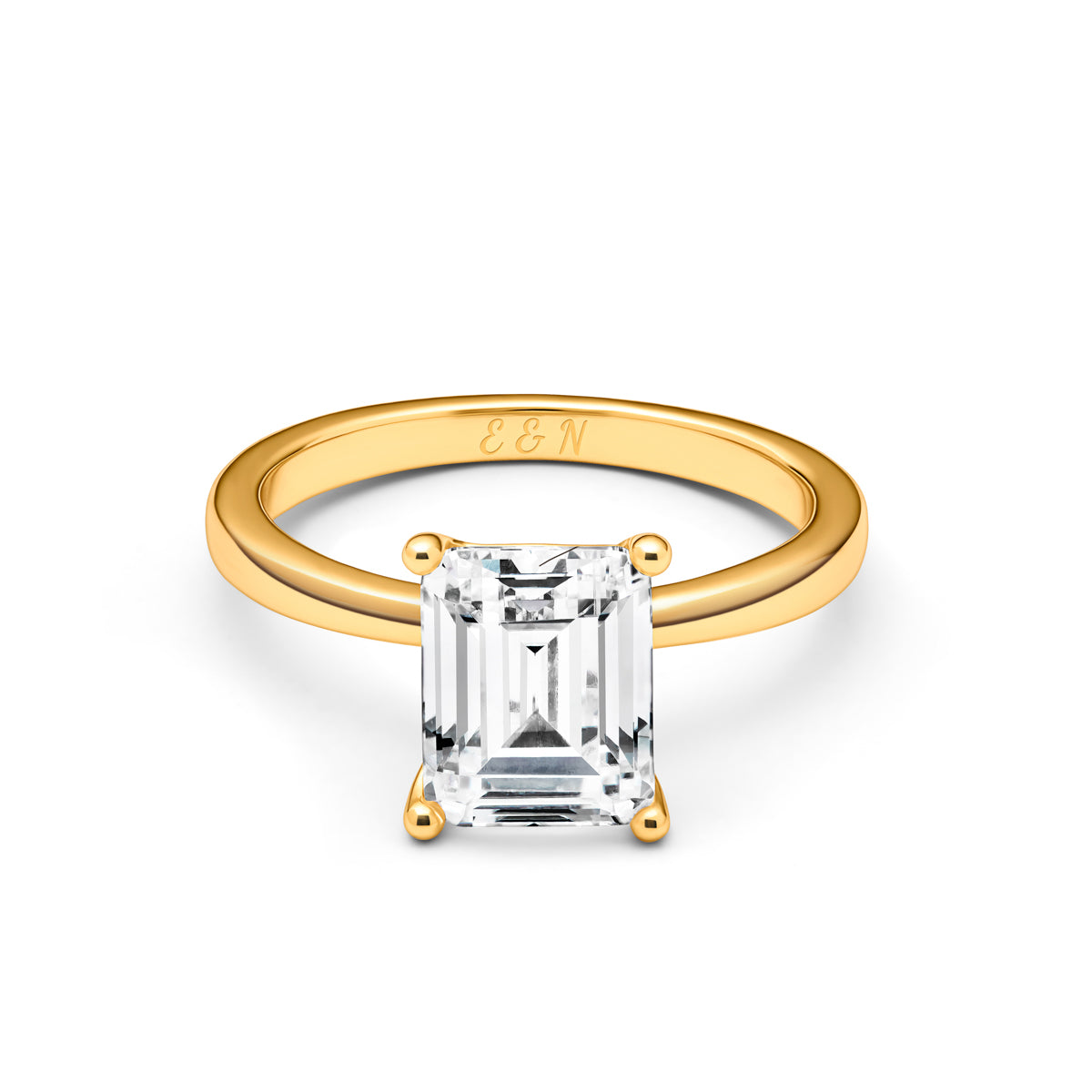 Emerald Cut Solitaire Ring (Gold)