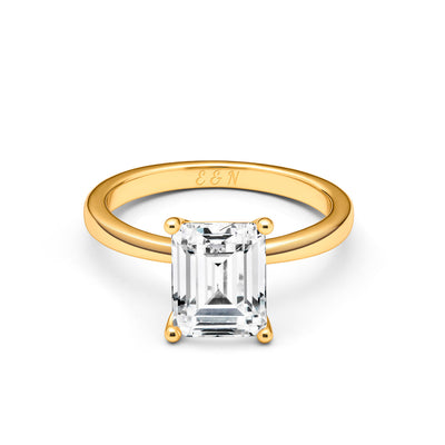 Emerald Cut Solitaire Ring (Gold)