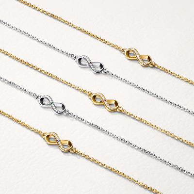 Birthstone Infinity Bracelet (Gold)