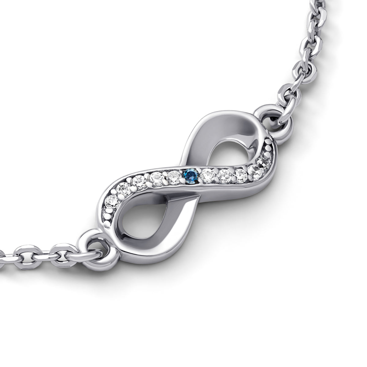 Birthstone Infinity Bracelet (Silver)