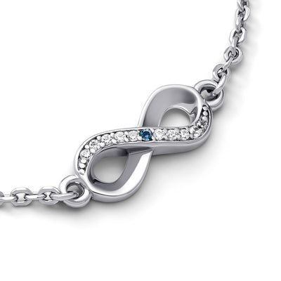 Birthstone Infinity Bracelet (Silver)