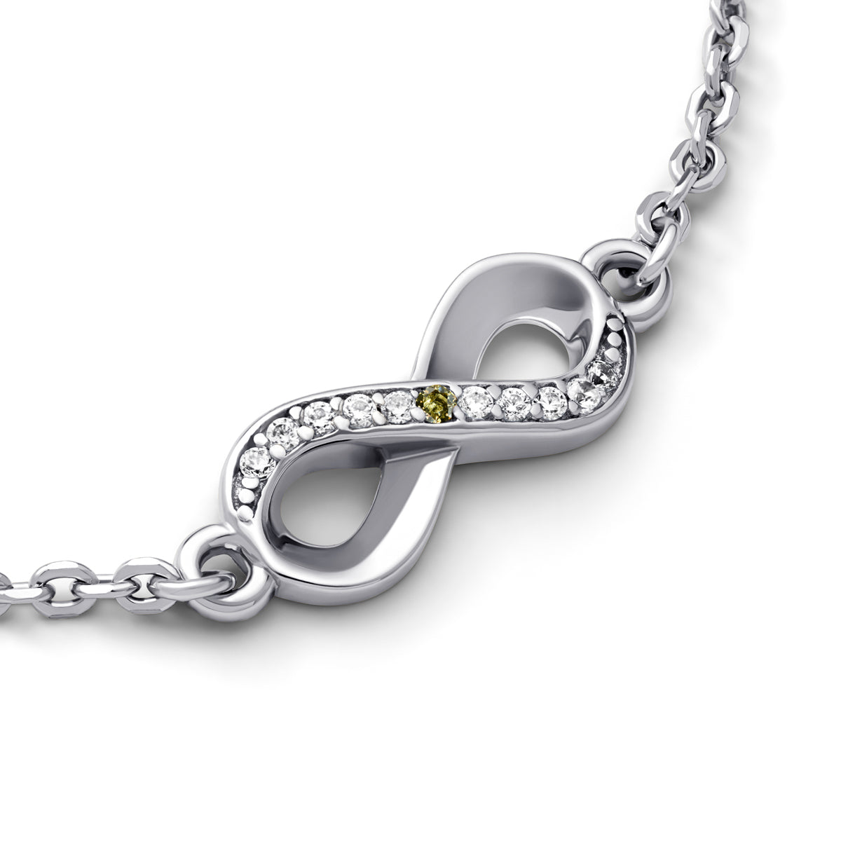 Birthstone Infinity Bracelet (Silver)