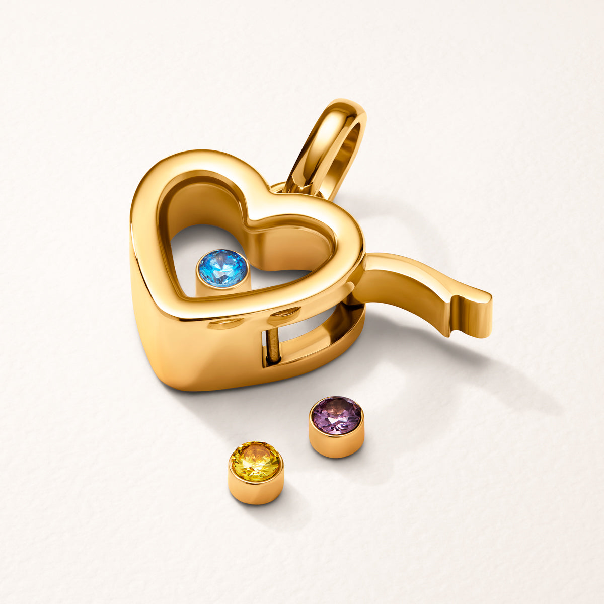 Floating Birthstone Charm (Gold)