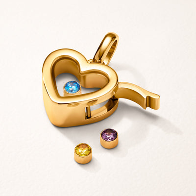 Floating Birthstone Charm (Gold)