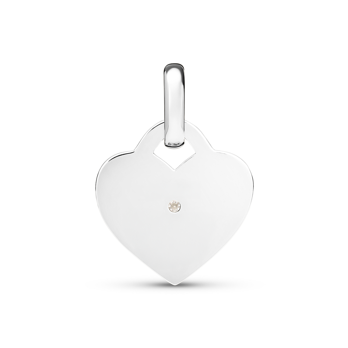 Birthstone Mini Heart Token Pendant (Silver)