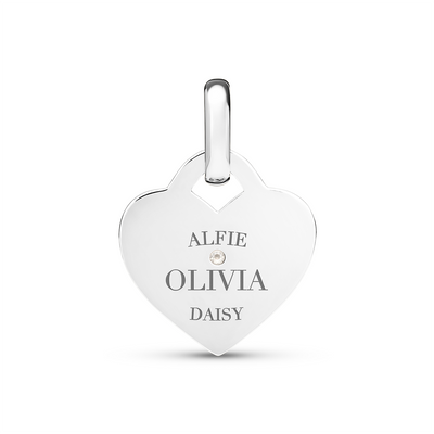 Mini Heart Token Necklace (Silver)