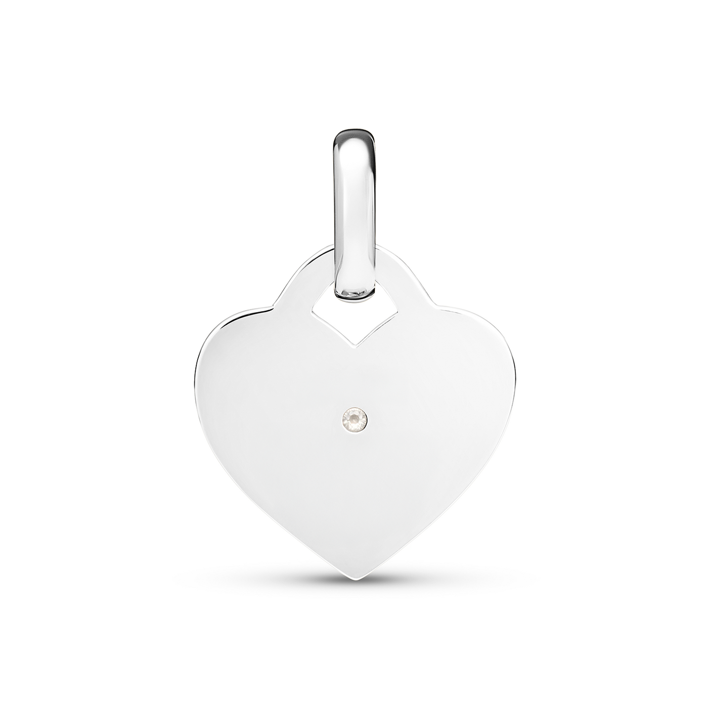 Birthstone Mini Heart Token Pendant (Silver)