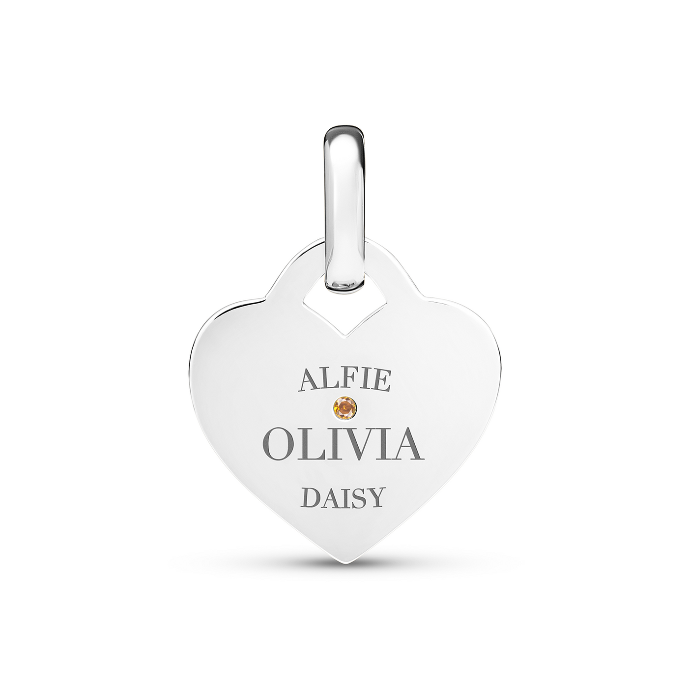 Mini Heart Token Necklace (Silver)