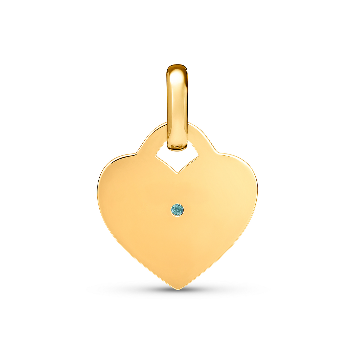 Birthstone Mini Heart Token Pendant (Gold)