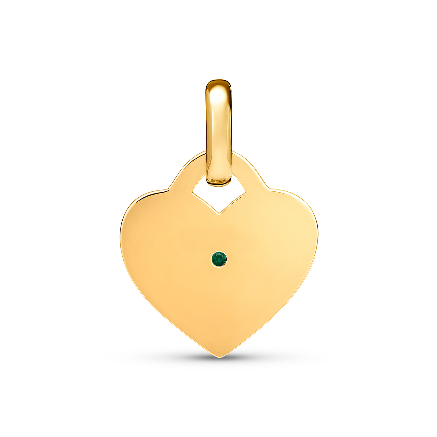 Birthstone Mini Heart Token Pendant (Gold)