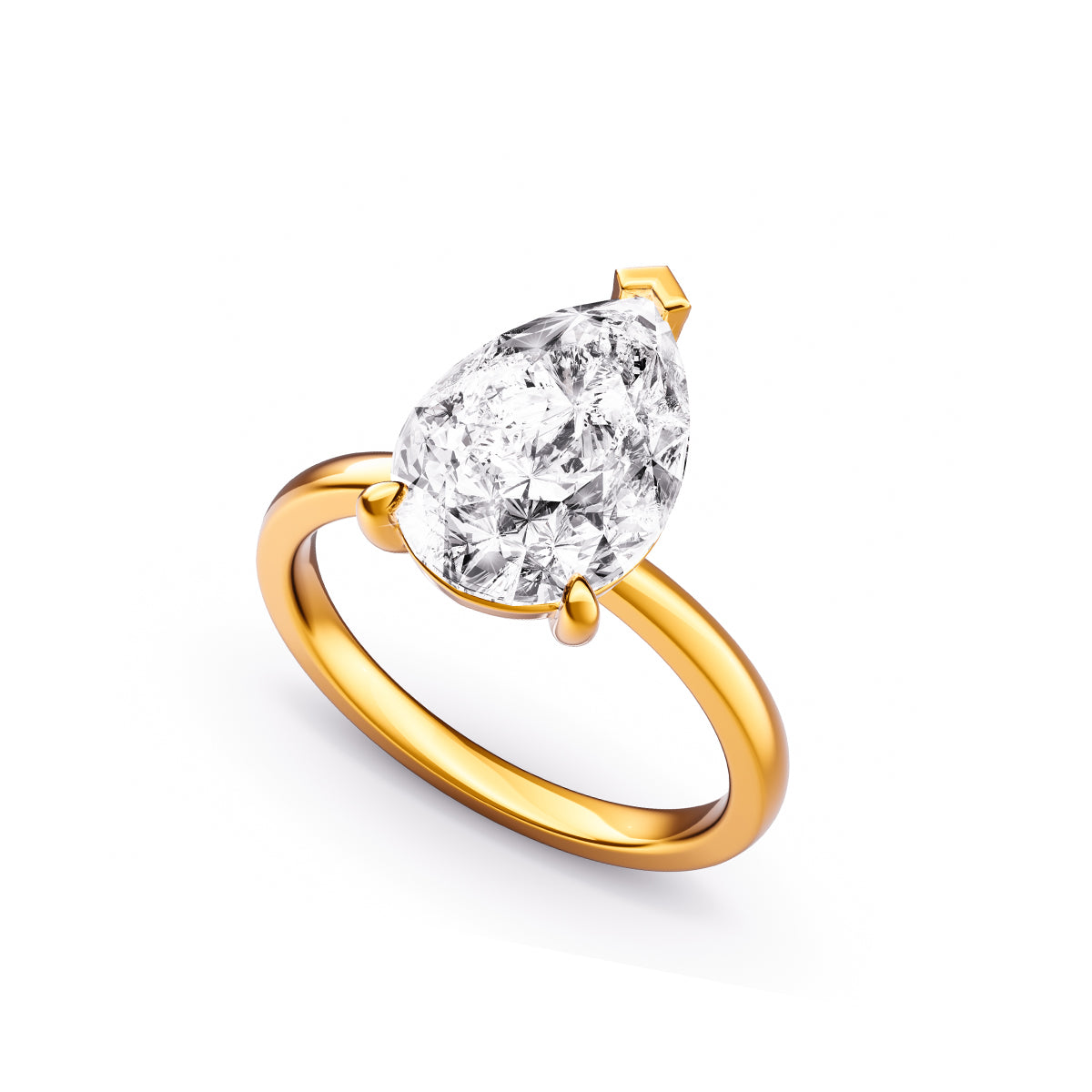 Pear Cut Solitaire Ring (Gold)
